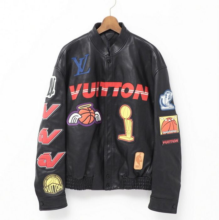 Louis Vuitton Louis Vuitton x NBA Logo Leather Jacket