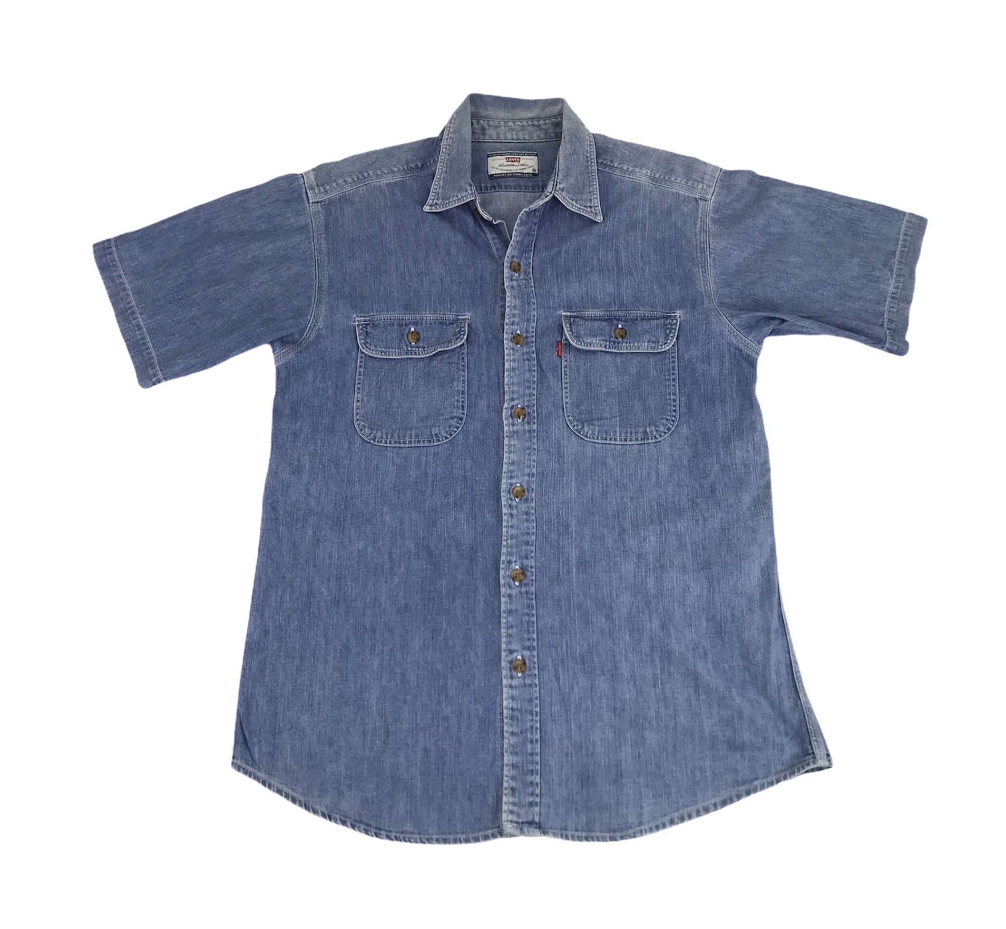 image of Levis x Vintage Men's Levi's Brand Western Indigo Denim Jeans Shirt (Size Medium)