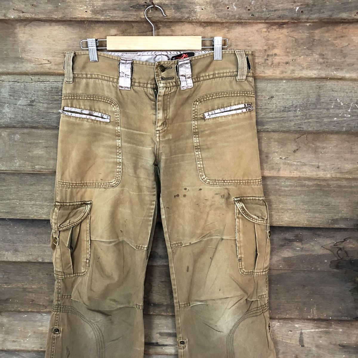 Faded Glory DL Pink Adobe faded Brown multipocket Cargo Pants #4645 Size 30" / US 8 / IT 44 - 2 Thumbnail