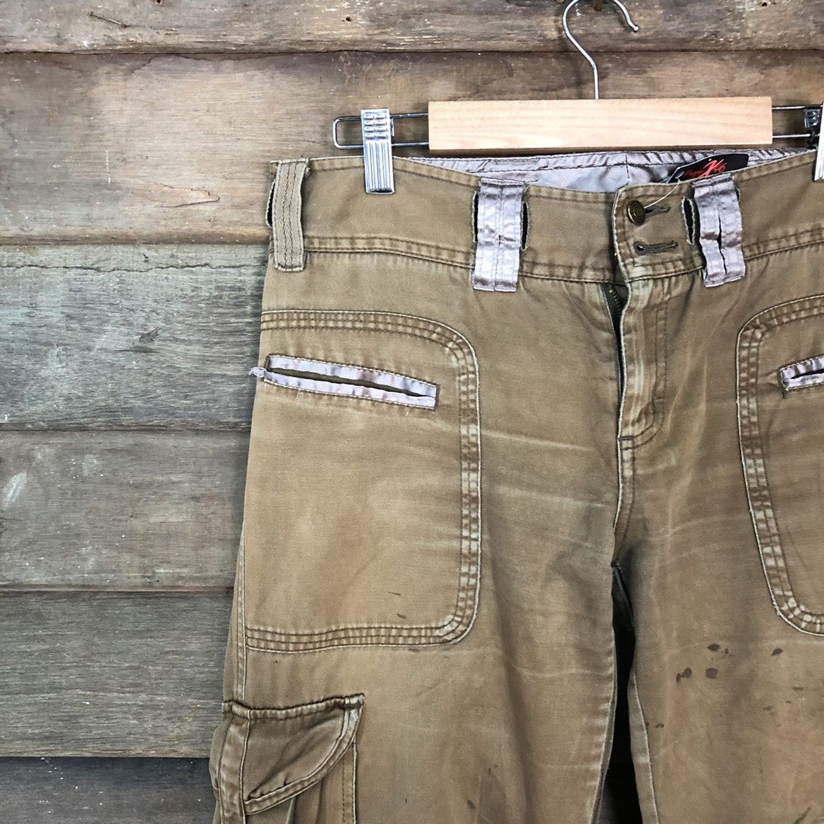 Faded Glory DL Pink Adobe faded Brown multipocket Cargo Pants #4645 Size 30" / US 8 / IT 44 - 4 Thumbnail