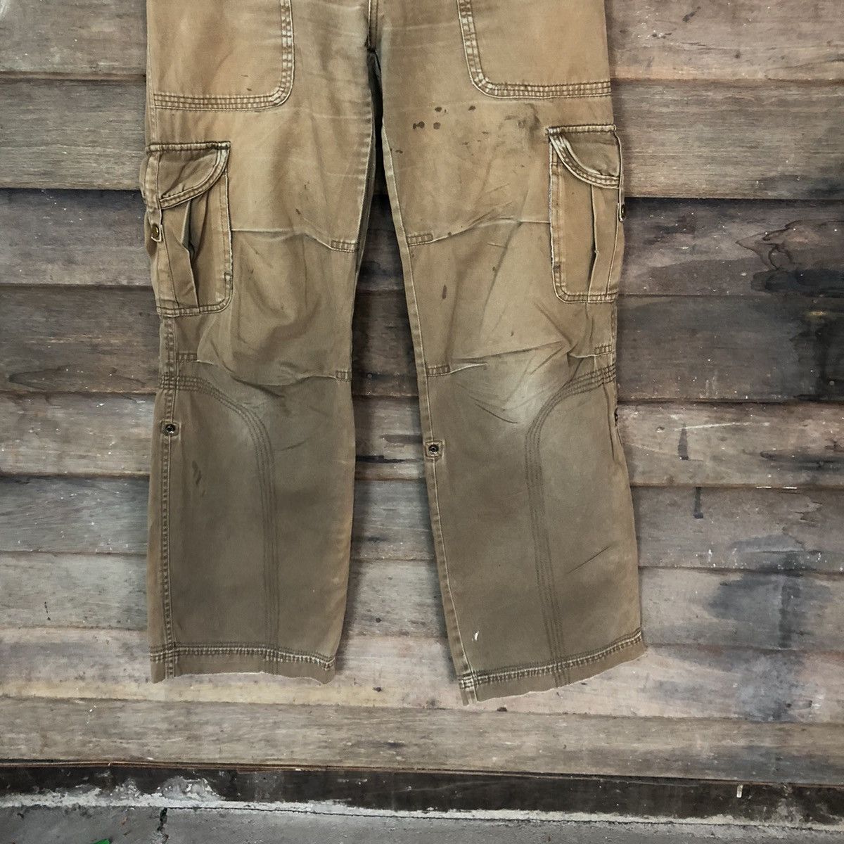 Faded Glory DL Pink Adobe faded Brown multipocket Cargo Pants #4645 Size 30" / US 8 / IT 44 - 3 Thumbnail