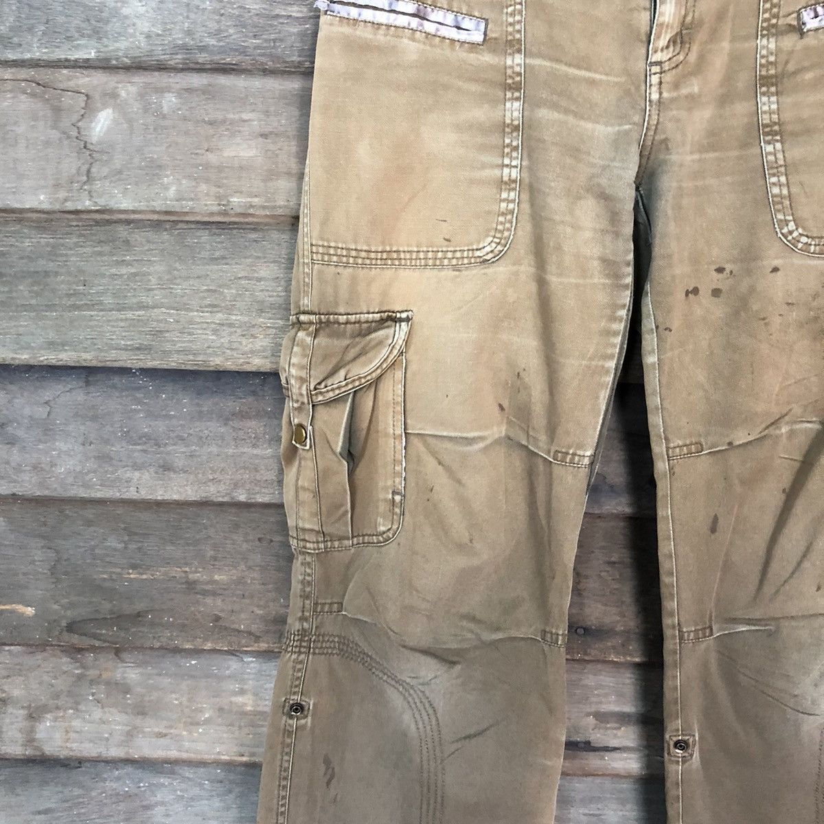 Faded Glory DL Pink Adobe faded Brown multipocket Cargo Pants #4645 Size 30" / US 8 / IT 44 - 6 Thumbnail