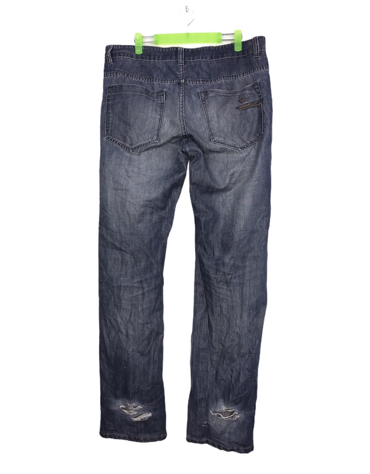 Armani Vintage Armani Jeans Distressed Denim Jeans 34 36 Indigo Size US 34 / EU 50 - 3 Thumbnail