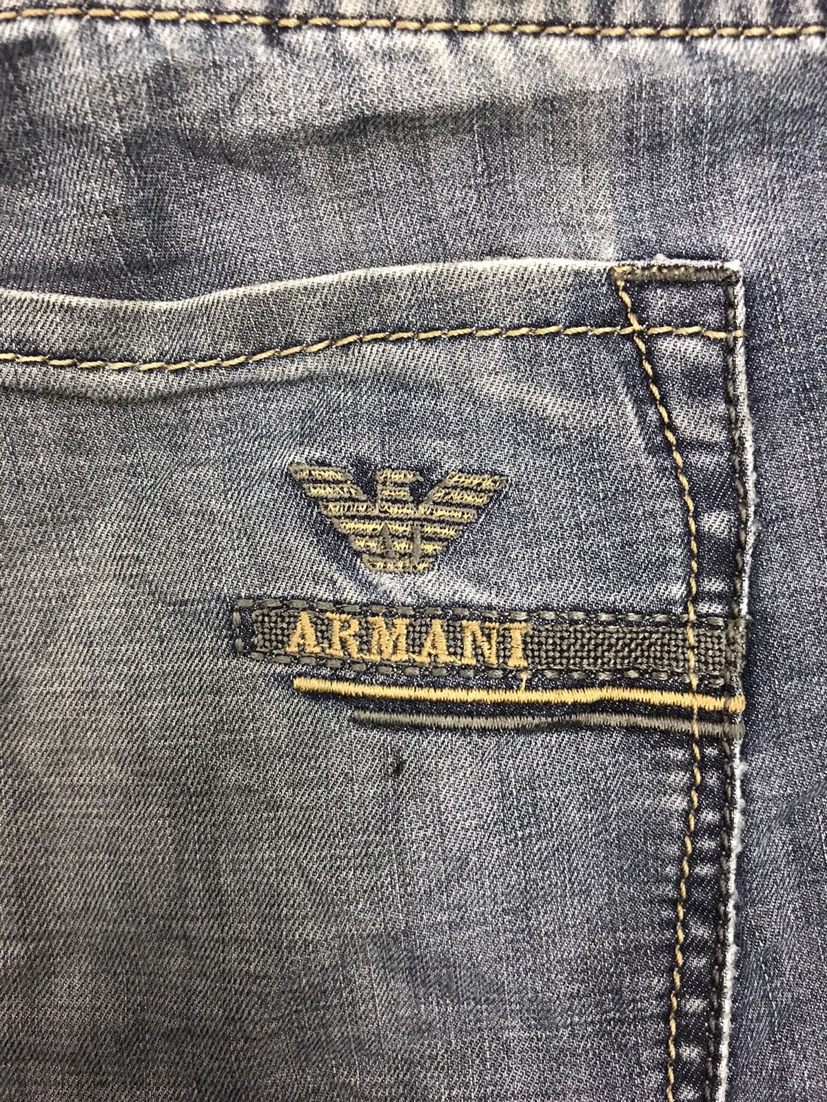 Armani Vintage Armani Jeans Distressed Denim Jeans 34 36 Indigo Size US 34 / EU 50 - 9 Thumbnail