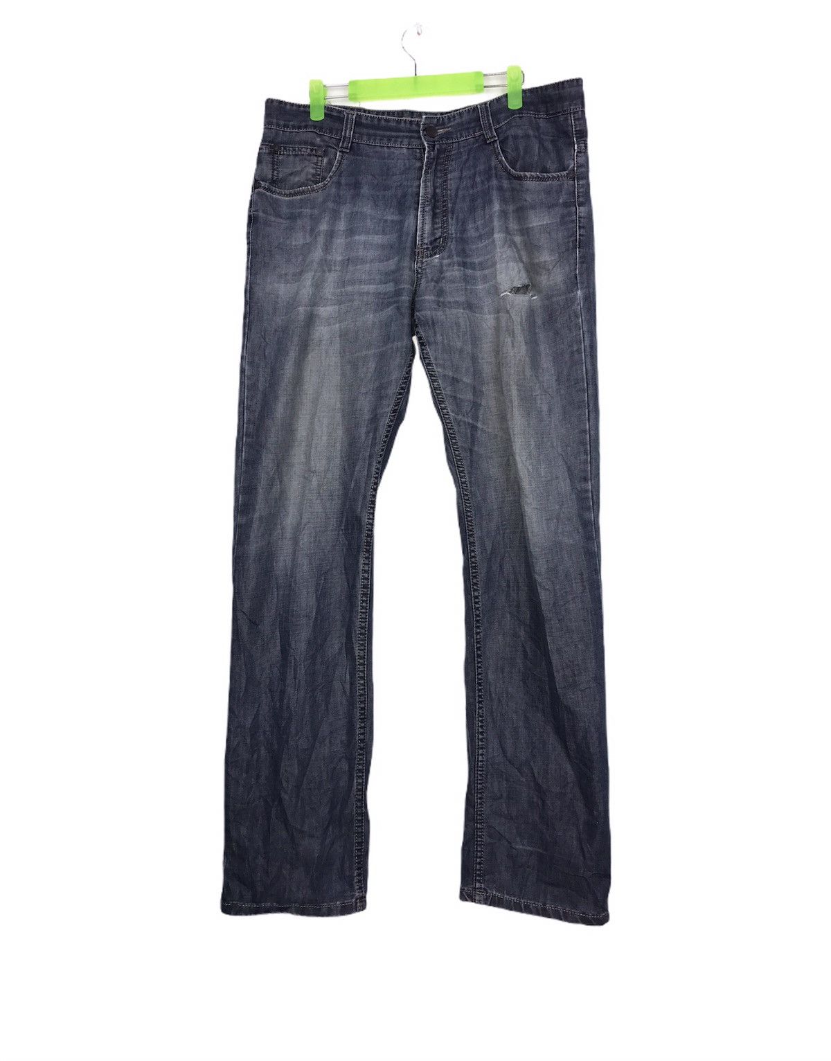 Armani Vintage Armani Jeans Distressed Denim Jeans 34 36 Indigo Size US 34 / EU 50 - 1 Thumbnail