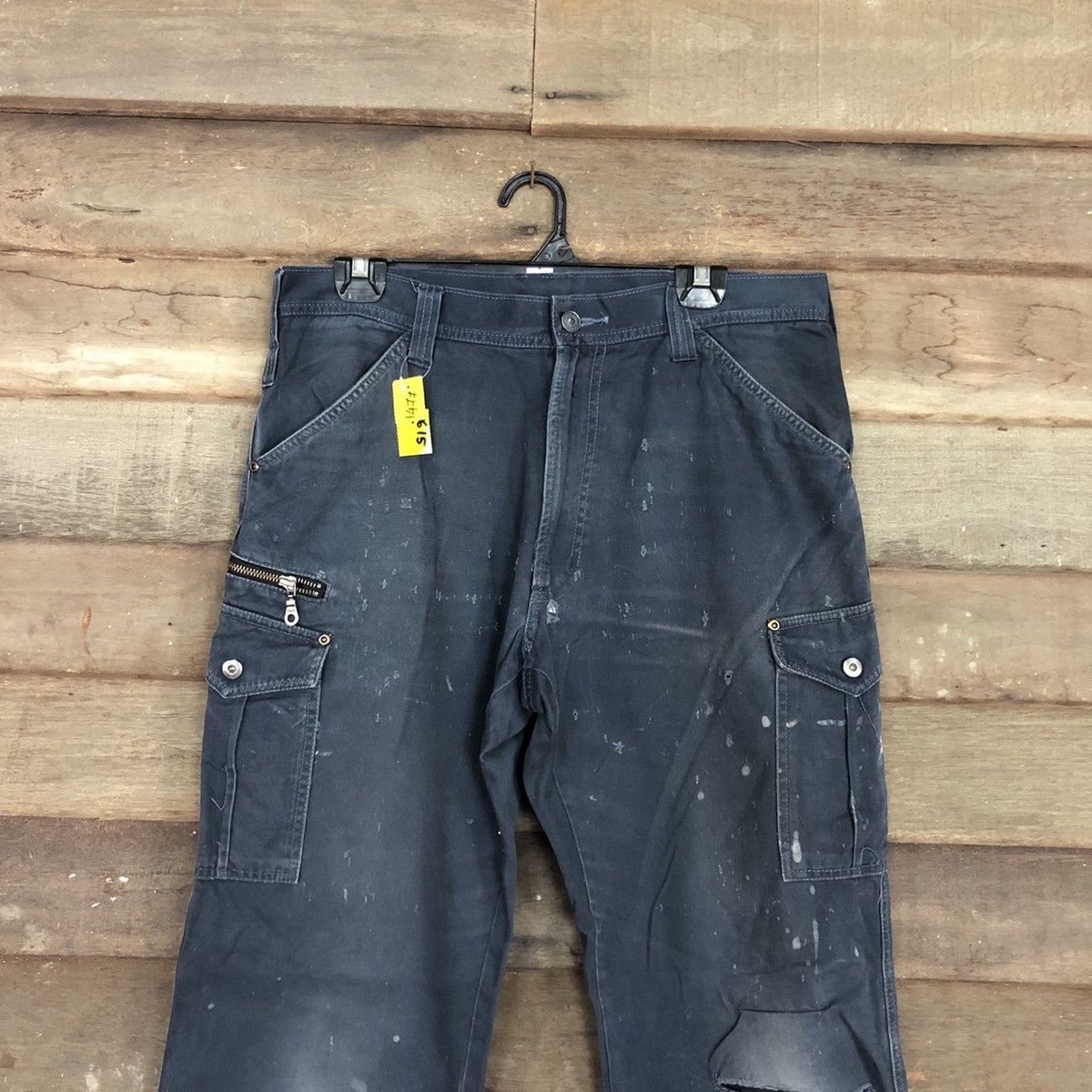 Japanese Brand Japan Blue Multipocket distressed dirty Cargo Pants #3615 Size US 34 / EU 50 - 2 Thumbnail