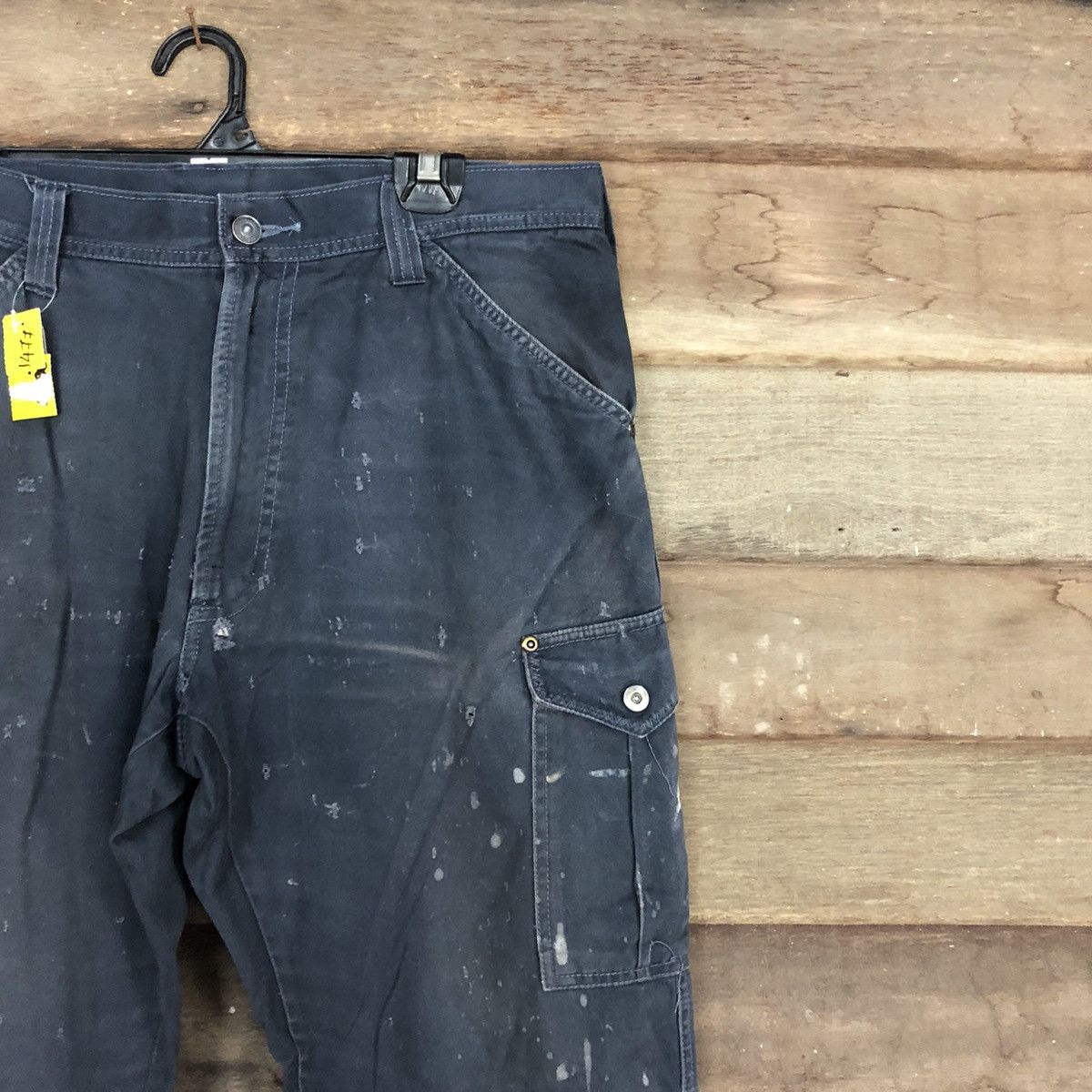 Japanese Brand Japan Blue Multipocket distressed dirty Cargo Pants #3615 Size US 34 / EU 50 - 5 Thumbnail