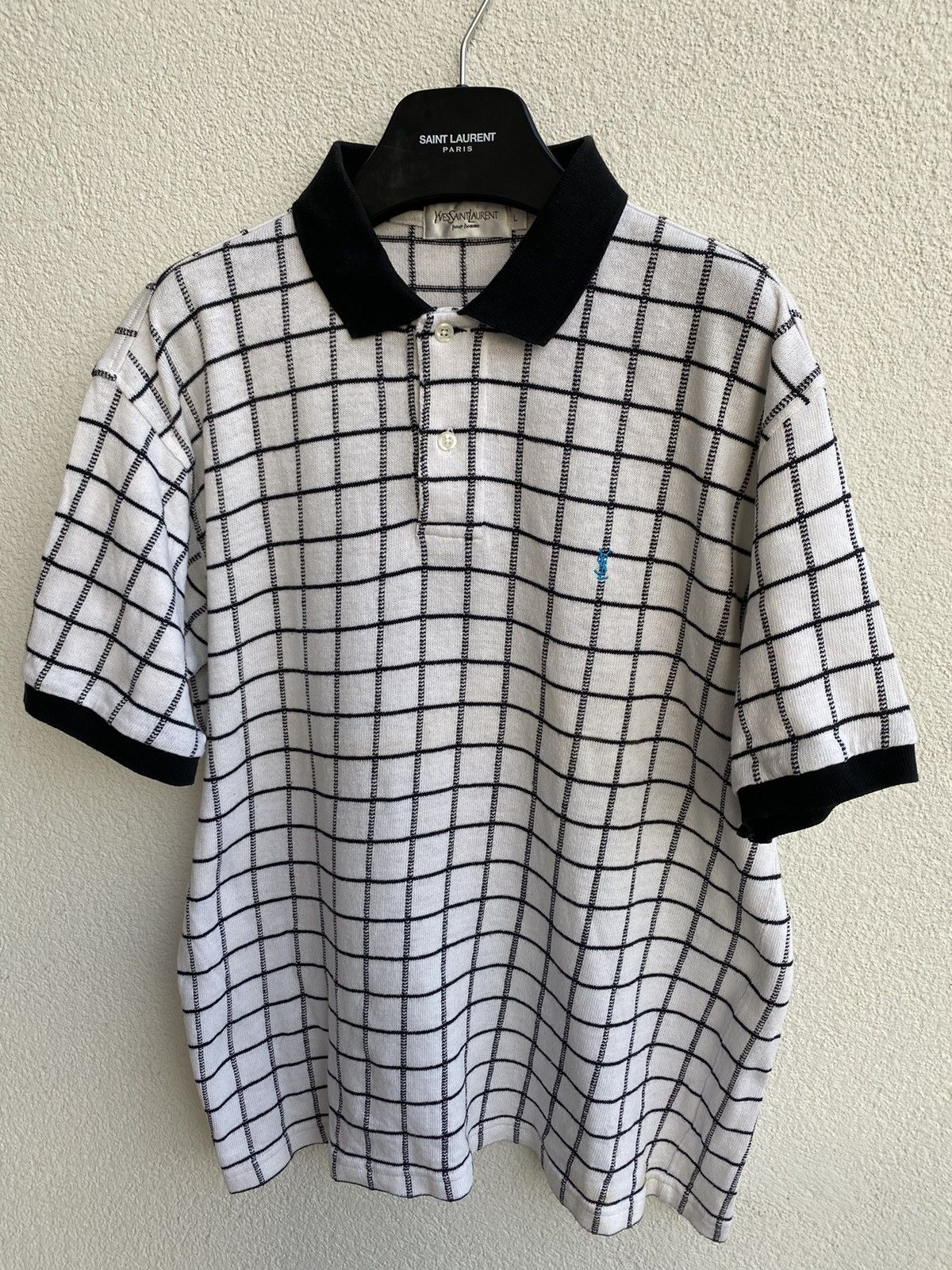 Knitted YSL Polo Summer Soft White/Black YSL Shirt YSL Tee