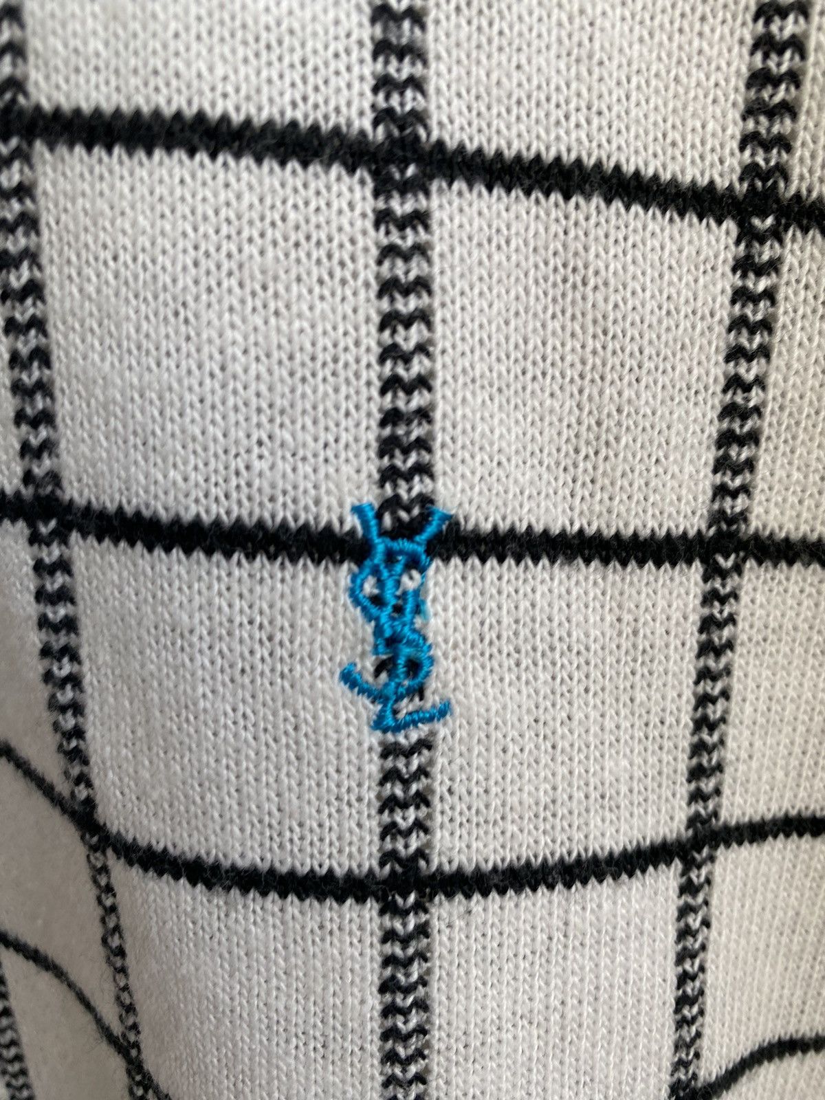 Yves Saint Laurent Knitted YSL Polo Summer Soft White/Black YSL Shirt YSL Tee Size US L / EU 52-54 / 3 - 2 Thumbnail