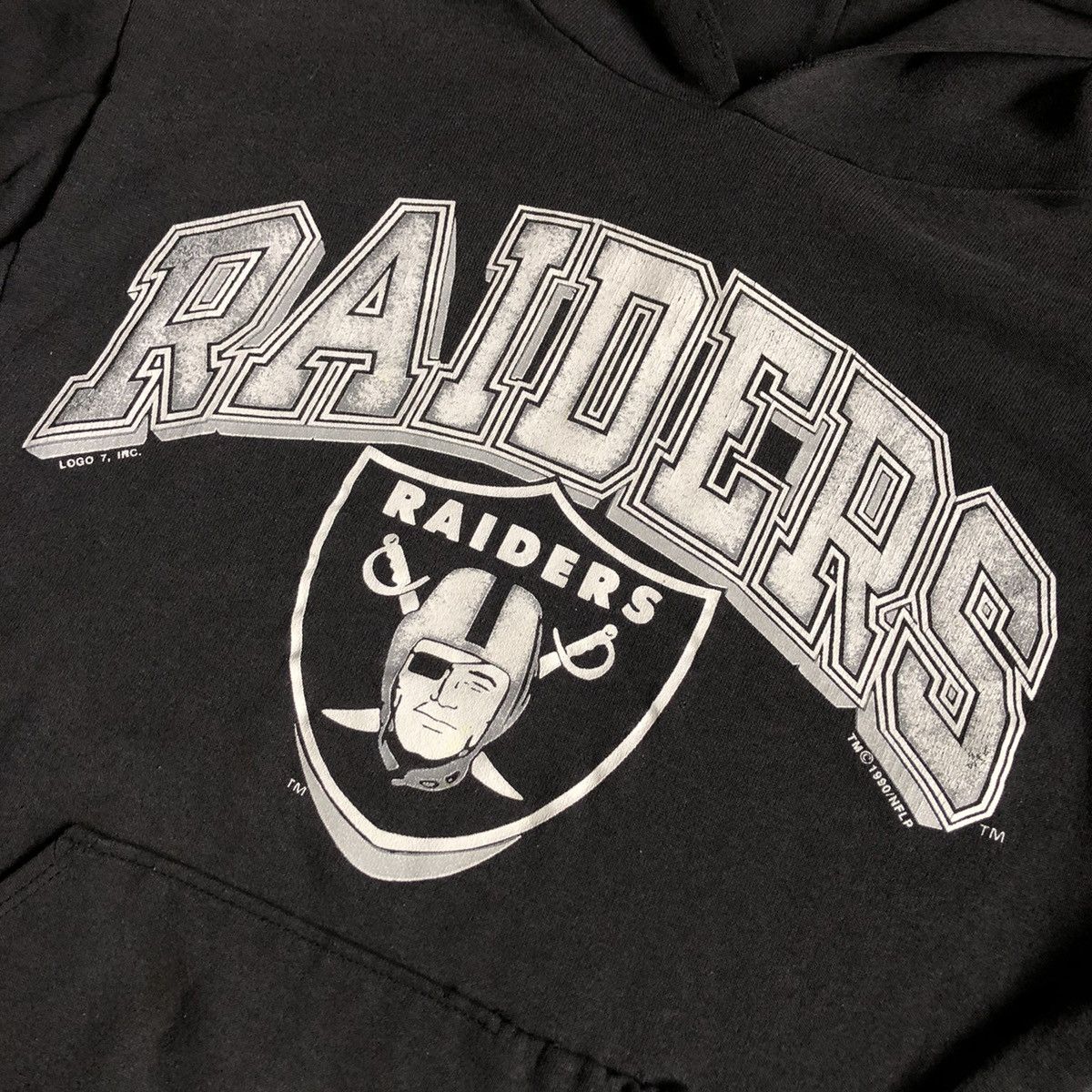 NFL Vintage 1990 Oakland Raiders Logo 7 Graphic Logo Hoodie 2Pac Size US M / EU 48-50 / 2 - 3 Thumbnail