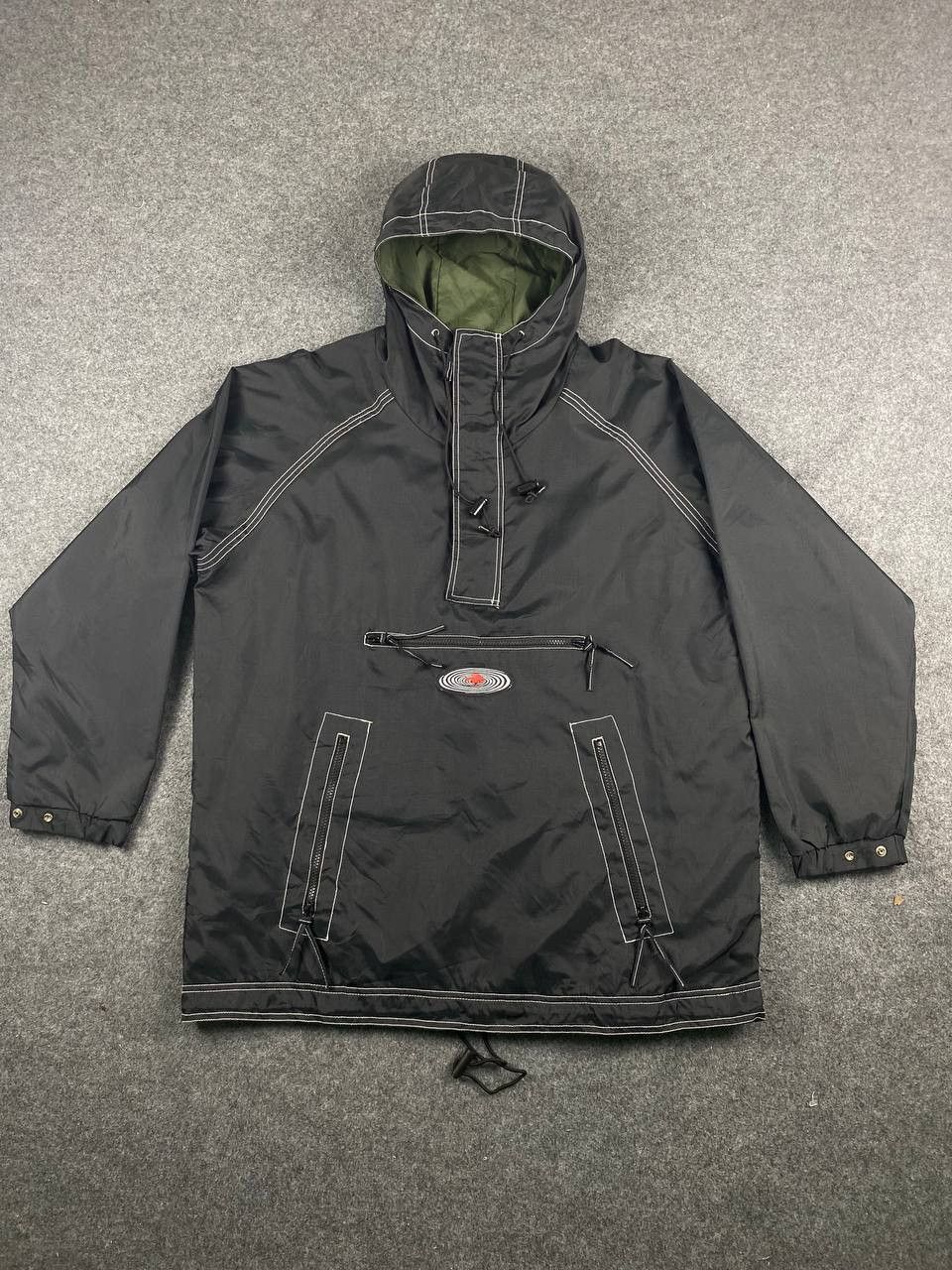 image of Made In USA x Vintage Anorak Half Zipper Jacket Wool Lining in Black, Men's (Size XL)