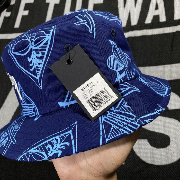 Stussy 🍂 Stussy Zulu Leaf Bucket Hat Blue Grailed