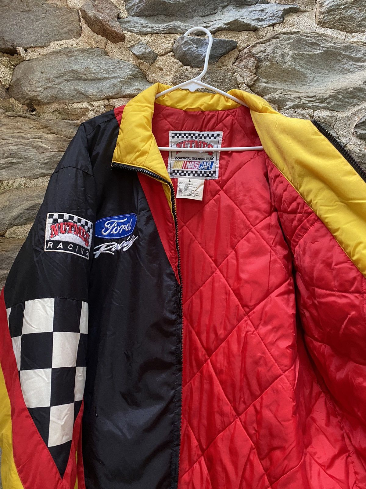 NASCAR × Vintage 90’s Rusty Wallace Miller Nutmeg Ford Racing Puffy Jacket Size US L / EU 52-54 / 3 - 9 Thumbnail