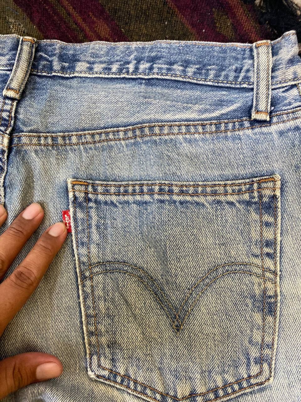 Levi's levis 505 straight fit lightwash distressed denim Size US 37 - 5 Thumbnail