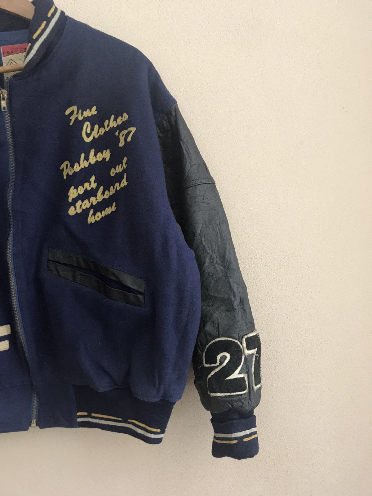 Vintage Vintage Poshboy wool zipper varsity jacket Size US L / EU 52-54 / 3 - 3 Thumbnail