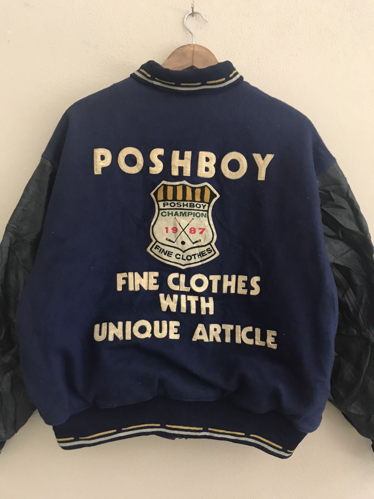 Vintage Vintage Poshboy wool zipper varsity jacket Size US L / EU 52-54 / 3 - 8 Thumbnail