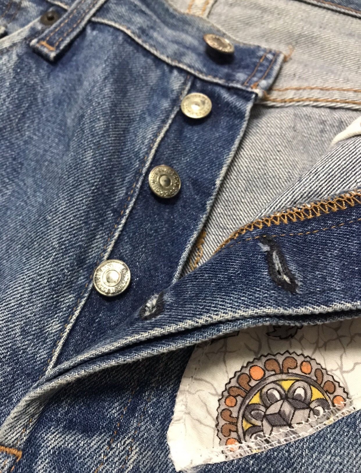Levi's Vintage Levi’s 501 Boro Sashiko Patchwork Selvedge Jeans Size US 29 - 5 Thumbnail