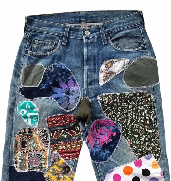 Levi's Vintage Levi’s 501 Boro Sashiko Patchwork Selvedge Jeans Size US 29 - 2 Thumbnail