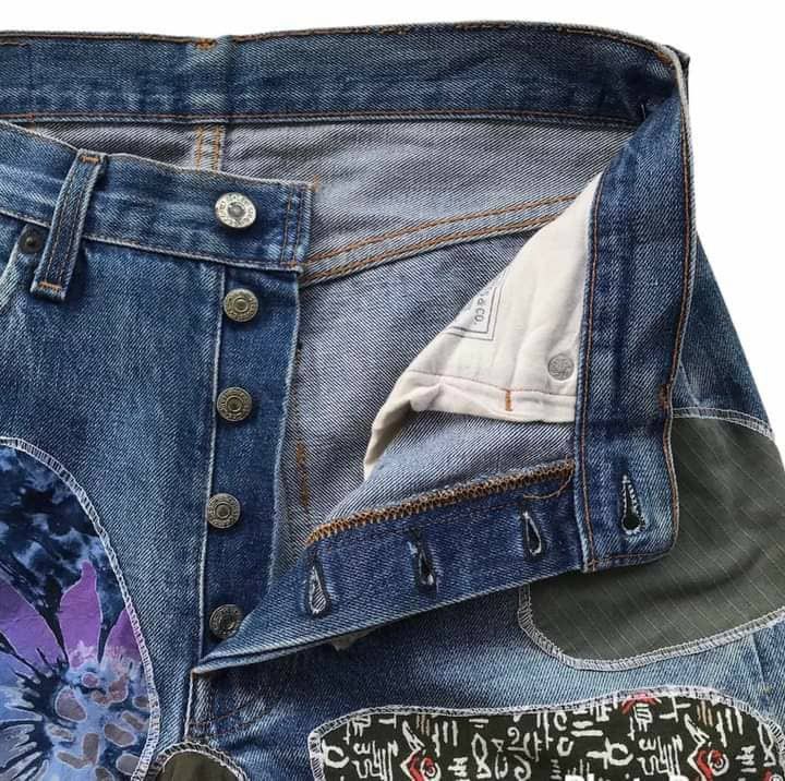 Levi's Vintage Levi’s 501 Boro Sashiko Patchwork Selvedge Jeans Size US 29 - 4 Thumbnail