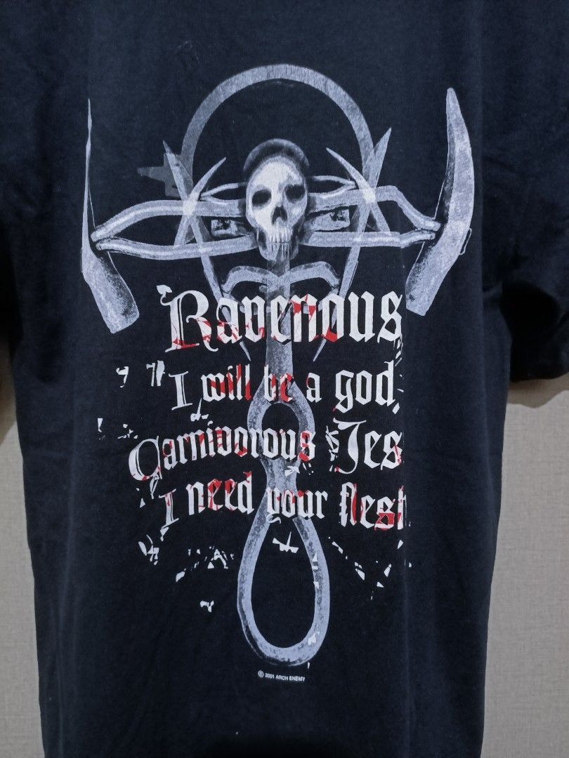 Band Tees × Vintage 2001 Arch Enemy “Ravenous” Vintage Shirt Double Sided Print Size US S / EU 44-46 / 1 - 4 Thumbnail