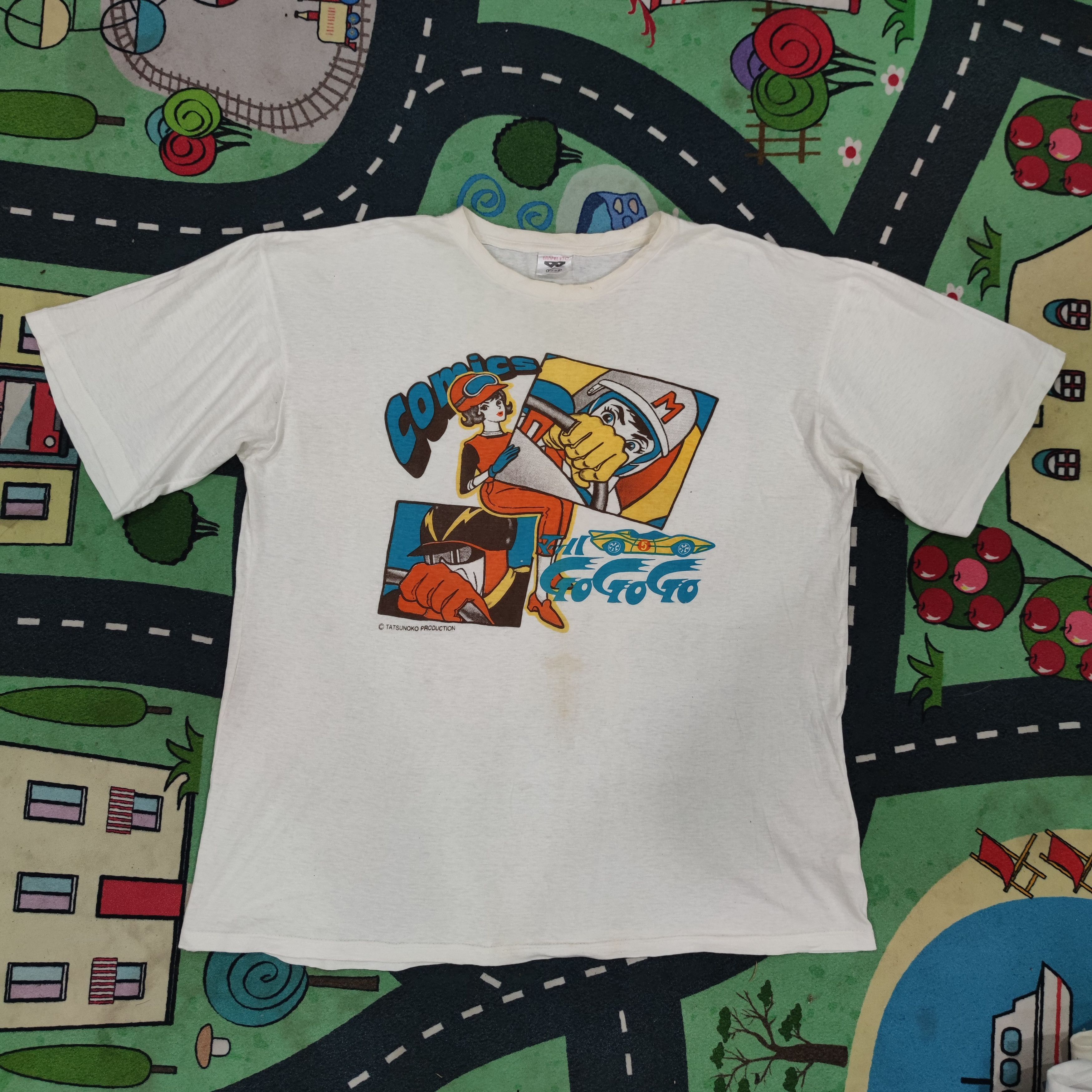 Anime × Japanese Brand SUPER RARE VINTAGE SPEED RACER MACH GO GO GO PROMO TEE Size US L / EU 52-54 / 3 - 7 Thumbnail