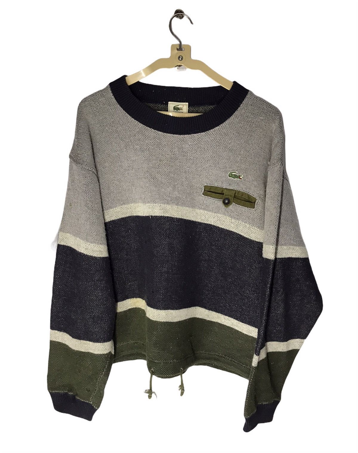 Lacoste × Vintage Vintage Lacoste knit sweatshirt single pocket Size US L / EU 52-54 / 3 - 1 Thumbnail