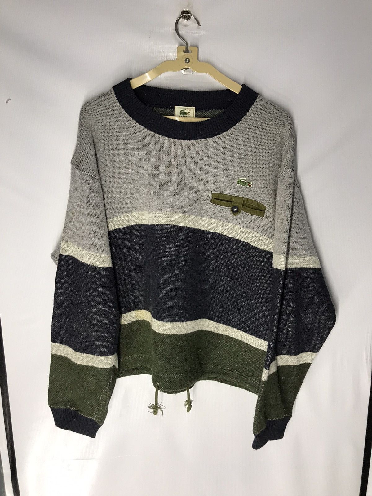 Lacoste × Vintage Vintage Lacoste knit sweatshirt single pocket Size US L / EU 52-54 / 3 - 7 Thumbnail