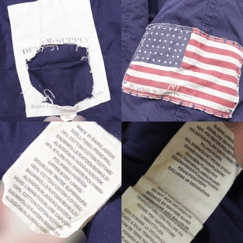 Denim & Supply Ralph Lauren USA Flag Logo Down Parka Size US XL / EU 56 / 4 - 11 Thumbnail