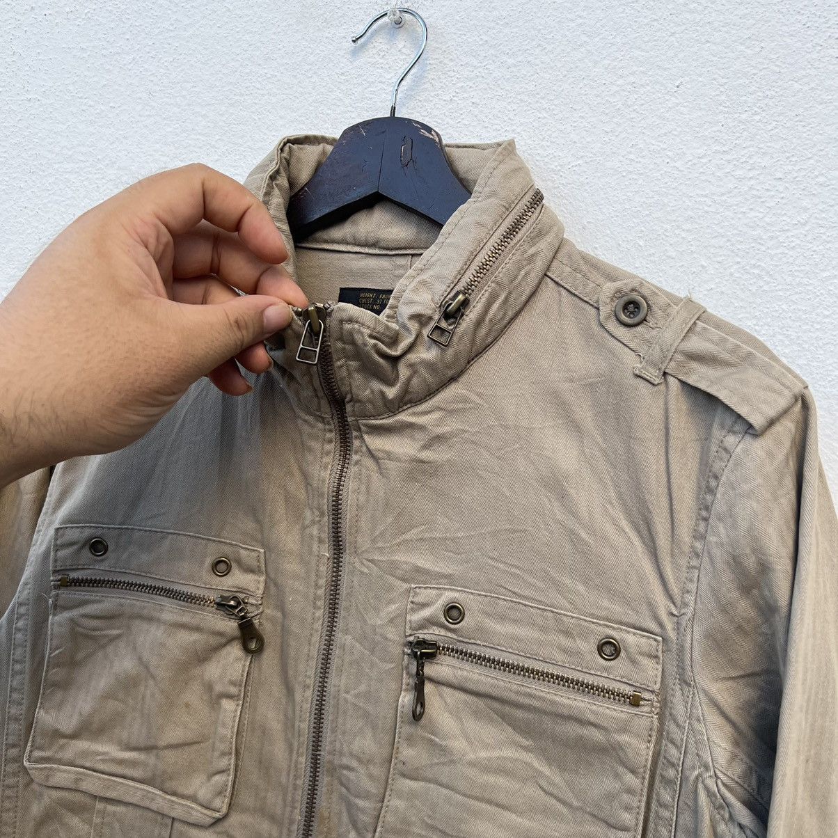 Japanese Brand VINTAGE ROUSHATTE SANFORIZED UNION MADE BIKER JACKET Size US M / EU 48-50 / 2 - 6 Thumbnail