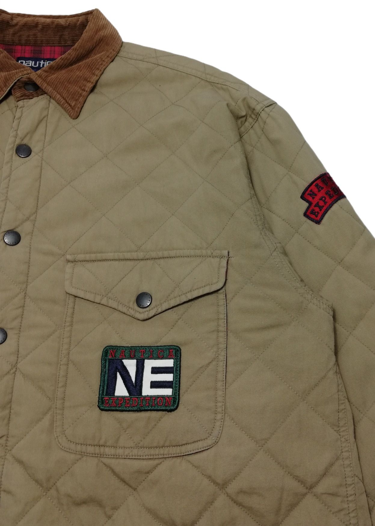 Nautica × Vintage 🔥DOPE!!! Nautica Expedition Corduroy Collar Quilted Jacket Size US L / EU 52-54 / 3 - 7 Thumbnail