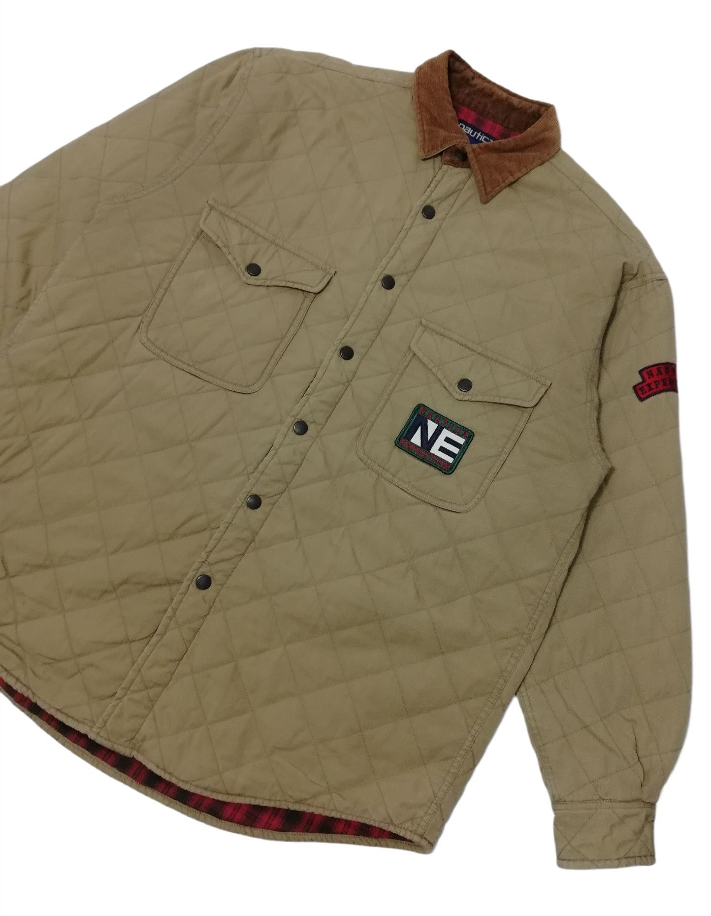 Nautica × Vintage 🔥DOPE!!! Nautica Expedition Corduroy Collar Quilted Jacket Size US L / EU 52-54 / 3 - 5 Thumbnail