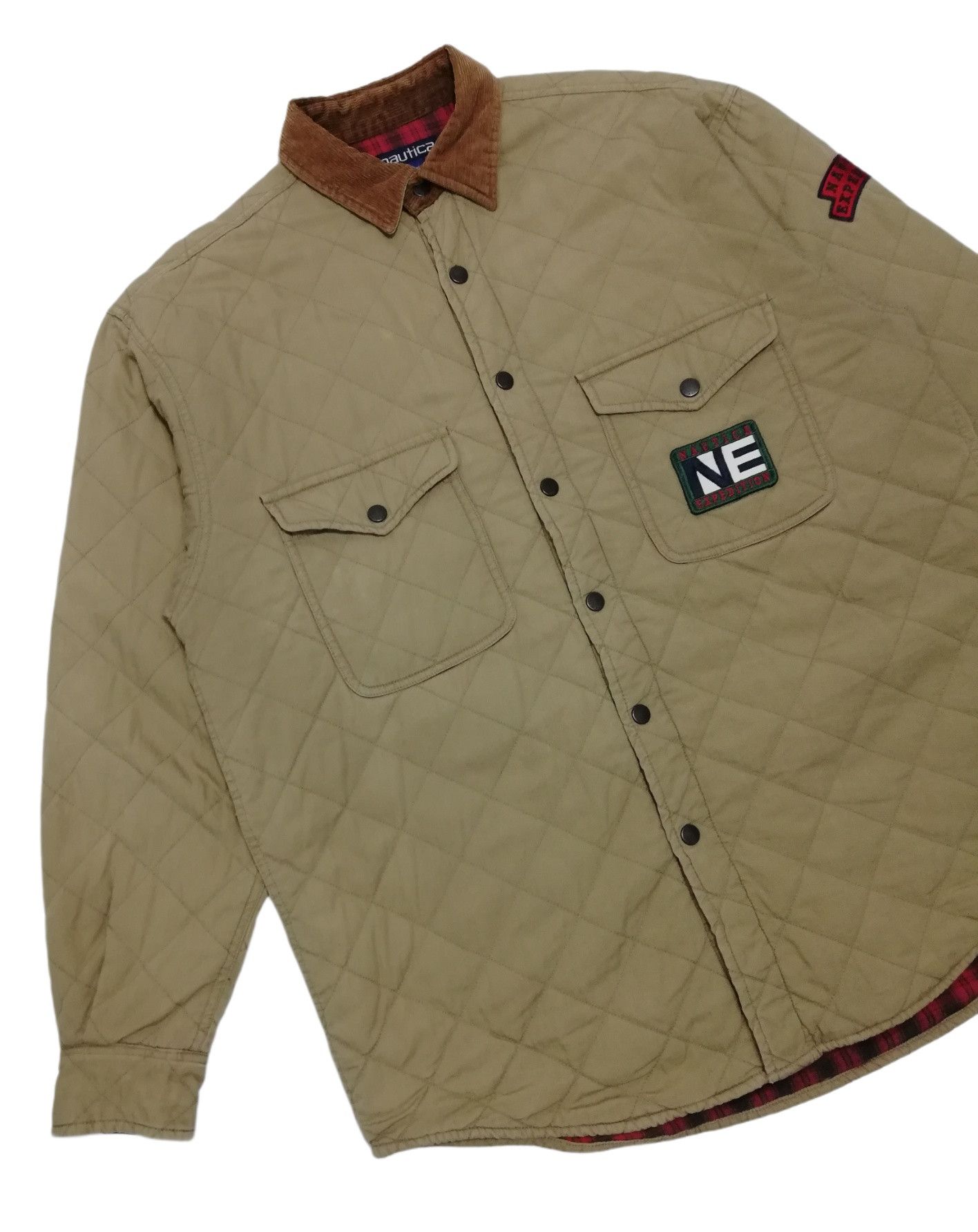 Nautica × Vintage 🔥DOPE!!! Nautica Expedition Corduroy Collar Quilted Jacket Size US L / EU 52-54 / 3 - 4 Thumbnail