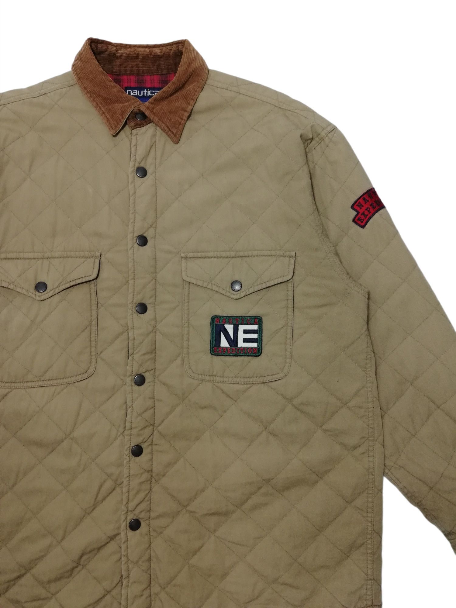 Nautica × Vintage 🔥DOPE!!! Nautica Expedition Corduroy Collar Quilted Jacket Size US L / EU 52-54 / 3 - 6 Thumbnail