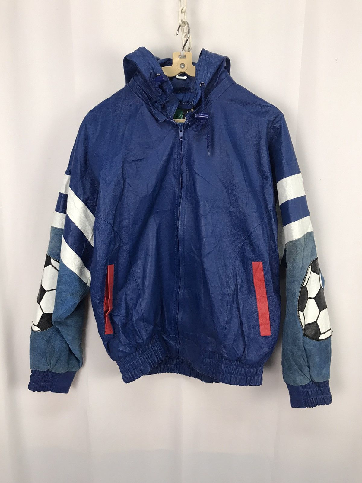 Leather × Vintage Vintage world soccer full leather zipper hoodie Size US M / EU 48-50 / 2 - 9 Thumbnail
