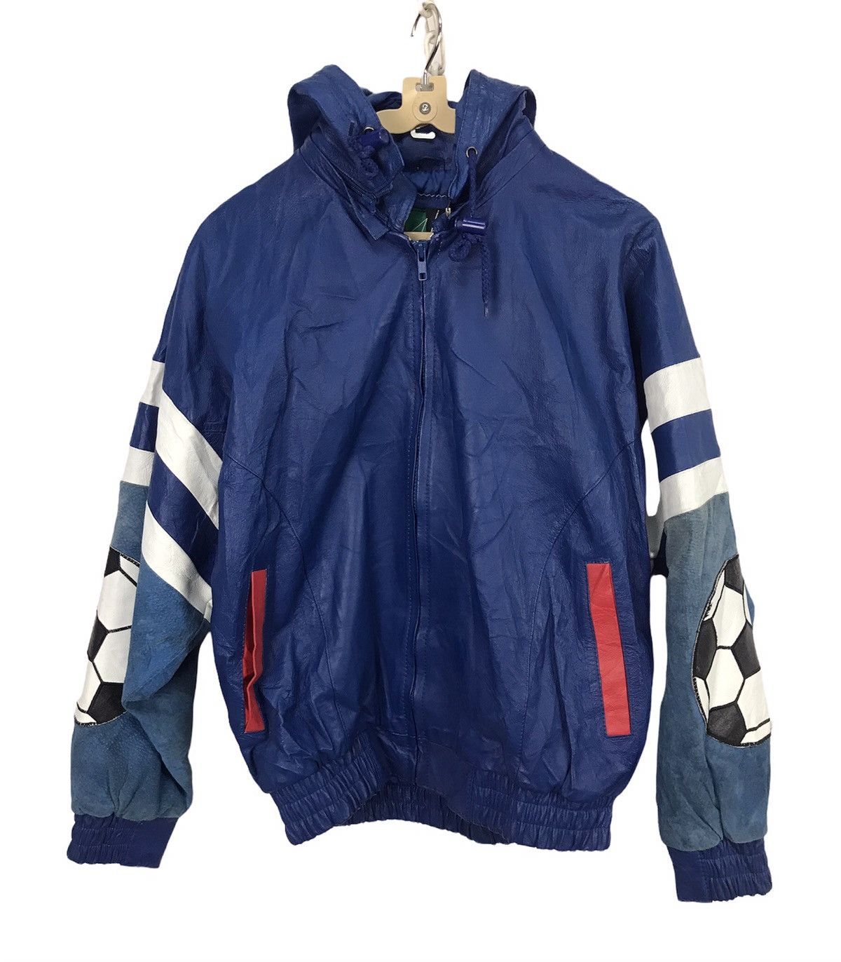 Leather × Vintage Vintage world soccer full leather zipper hoodie Size US M / EU 48-50 / 2 - 1 Thumbnail