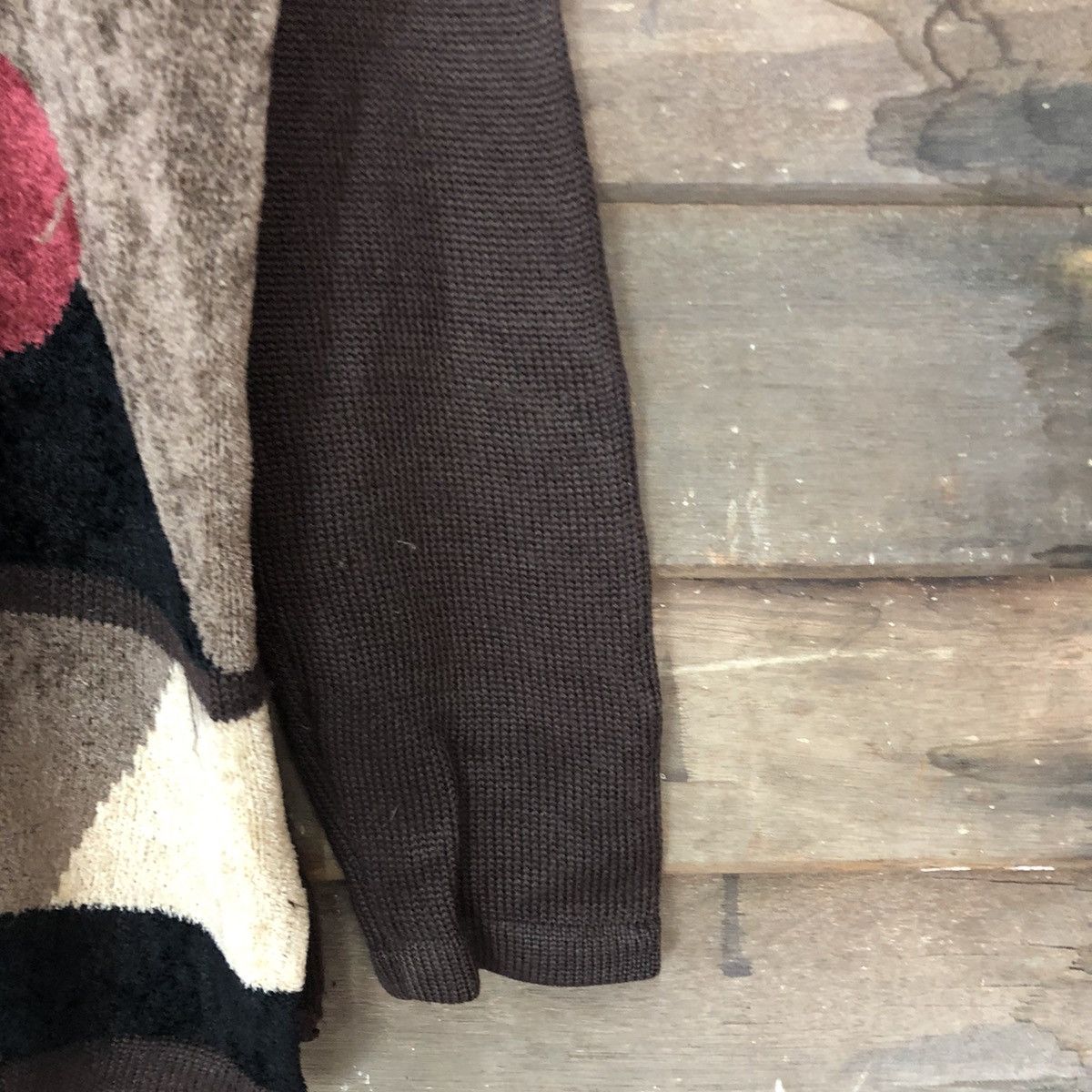 Homespun Knitwear Bashecinq art patchwork brown Knitwear #3606 Size US XL / EU 56 / 4 - 4 Thumbnail