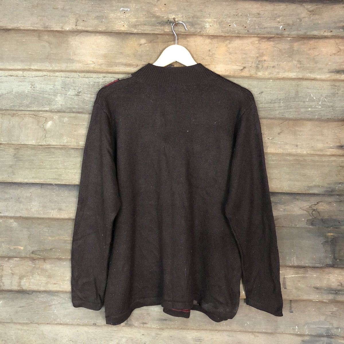Homespun Knitwear Bashecinq art patchwork brown Knitwear #3606 Size US XL / EU 56 / 4 - 12 Thumbnail