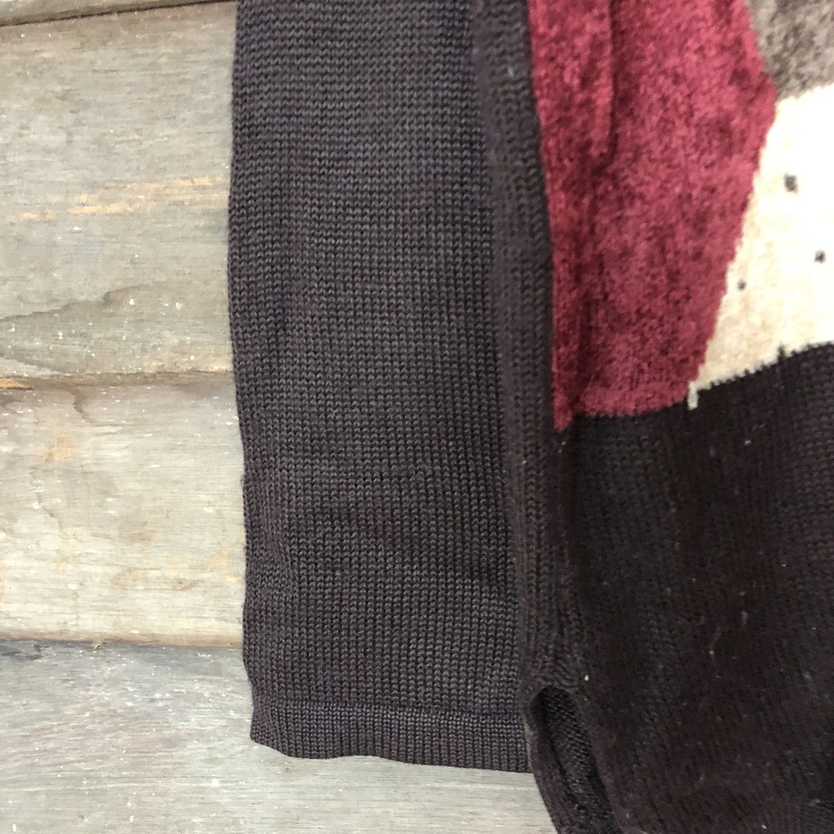 Homespun Knitwear Bashecinq art patchwork brown Knitwear #3606 Size US XL / EU 56 / 4 - 6 Thumbnail