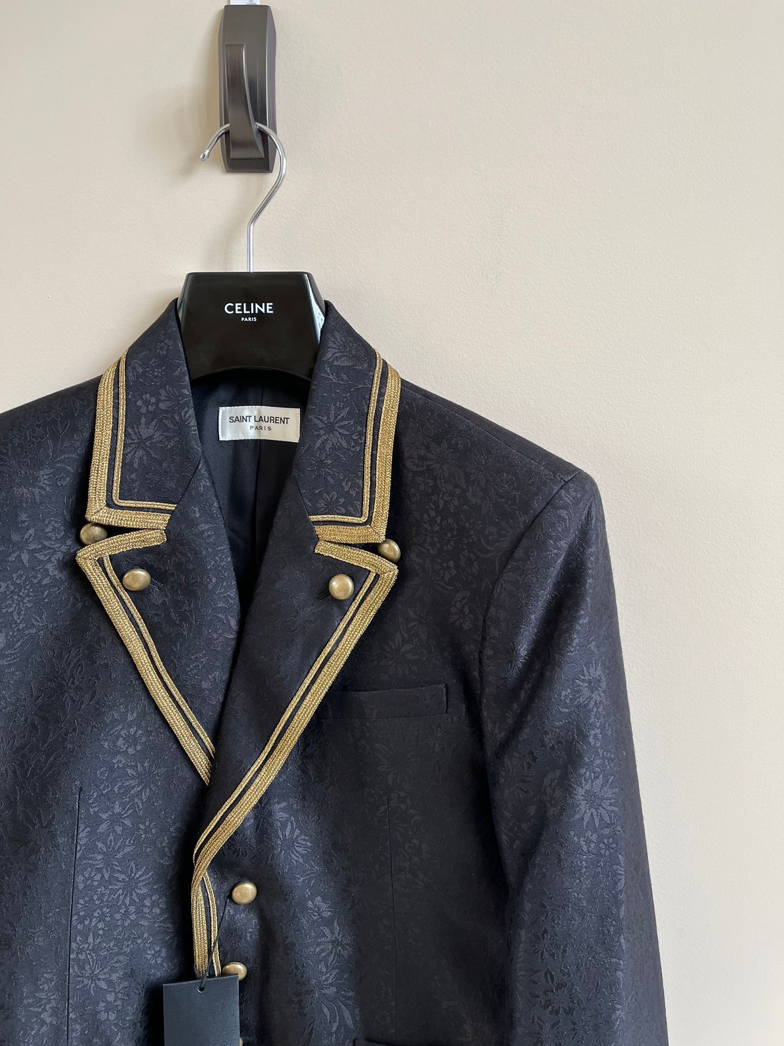 Saint Laurent Paris Blazer in Black & gold Color Size US M / EU 48-50 / 2 - 7 Thumbnail