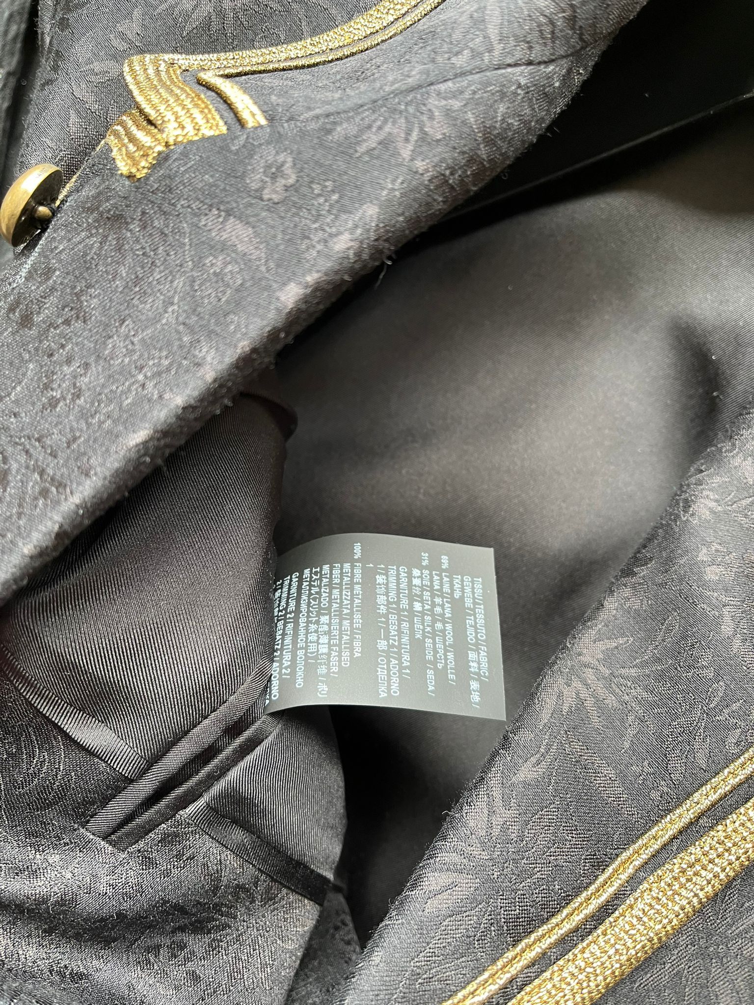 Saint Laurent Paris Blazer in Black & gold Color Size US M / EU 48-50 / 2 - 14 Thumbnail