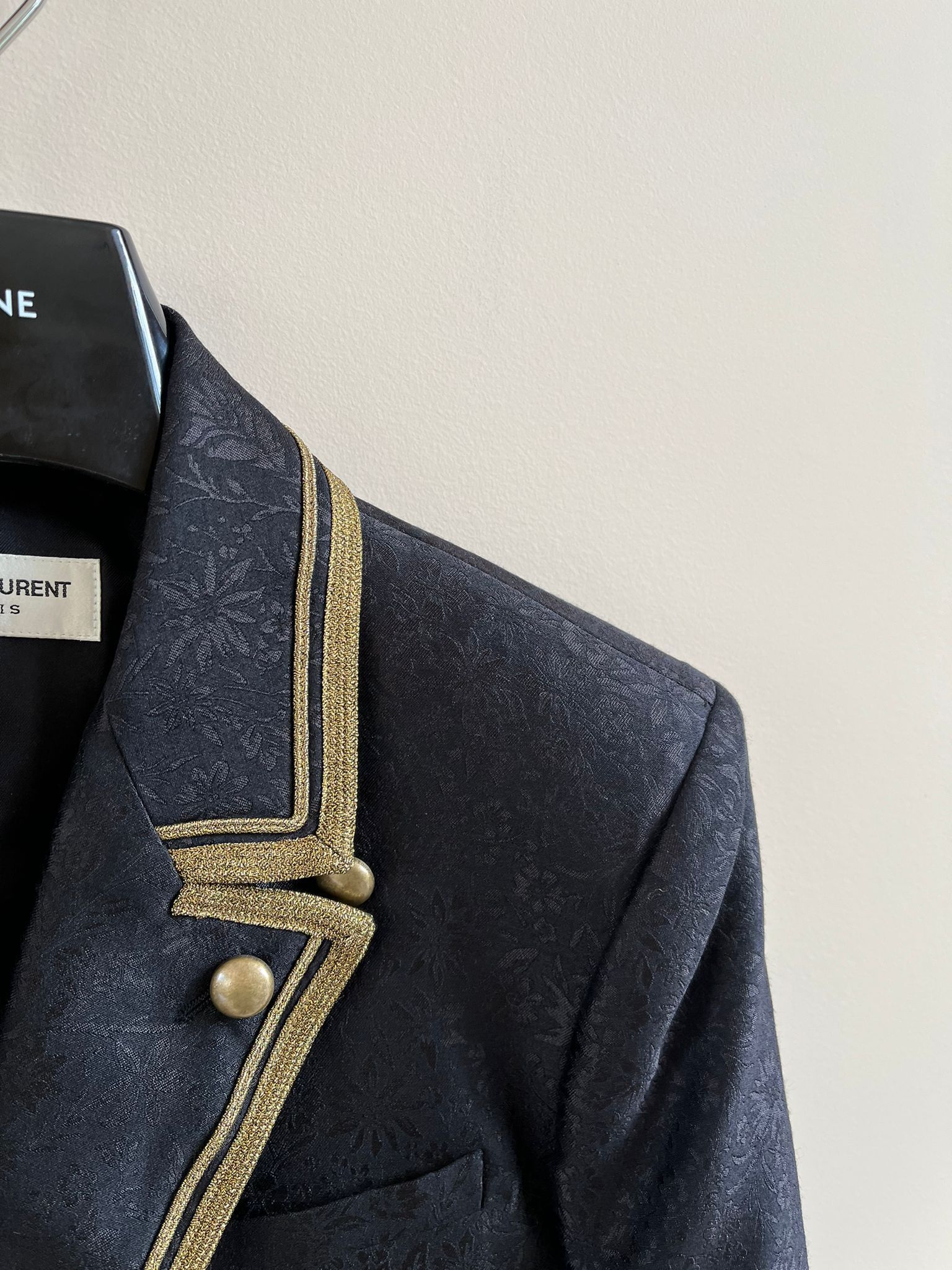 Saint Laurent Paris Blazer in Black & gold Color Size US M / EU 48-50 / 2 - 9 Thumbnail