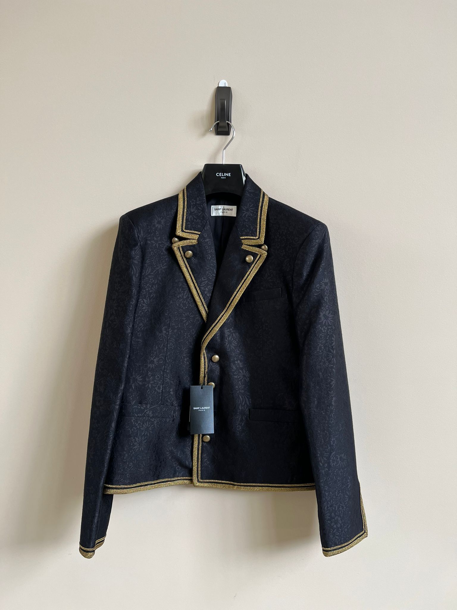 Saint Laurent Paris Blazer in Black & gold Color Size US M / EU 48-50 / 2 - 3 Thumbnail