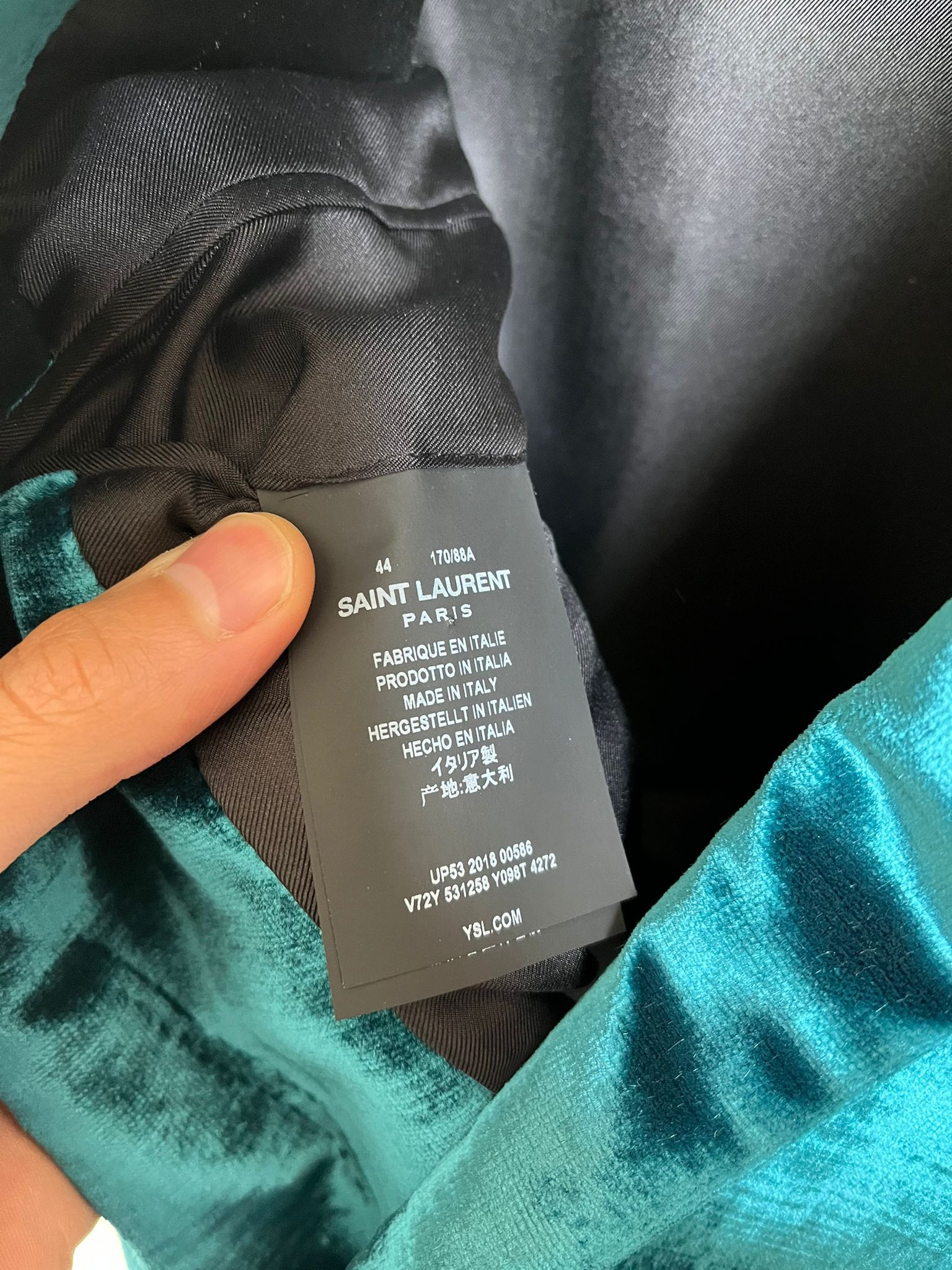 Saint Laurent Paris Velvet Jacket in Blue color Size US S / EU 44-46 / 1 - 11 Thumbnail