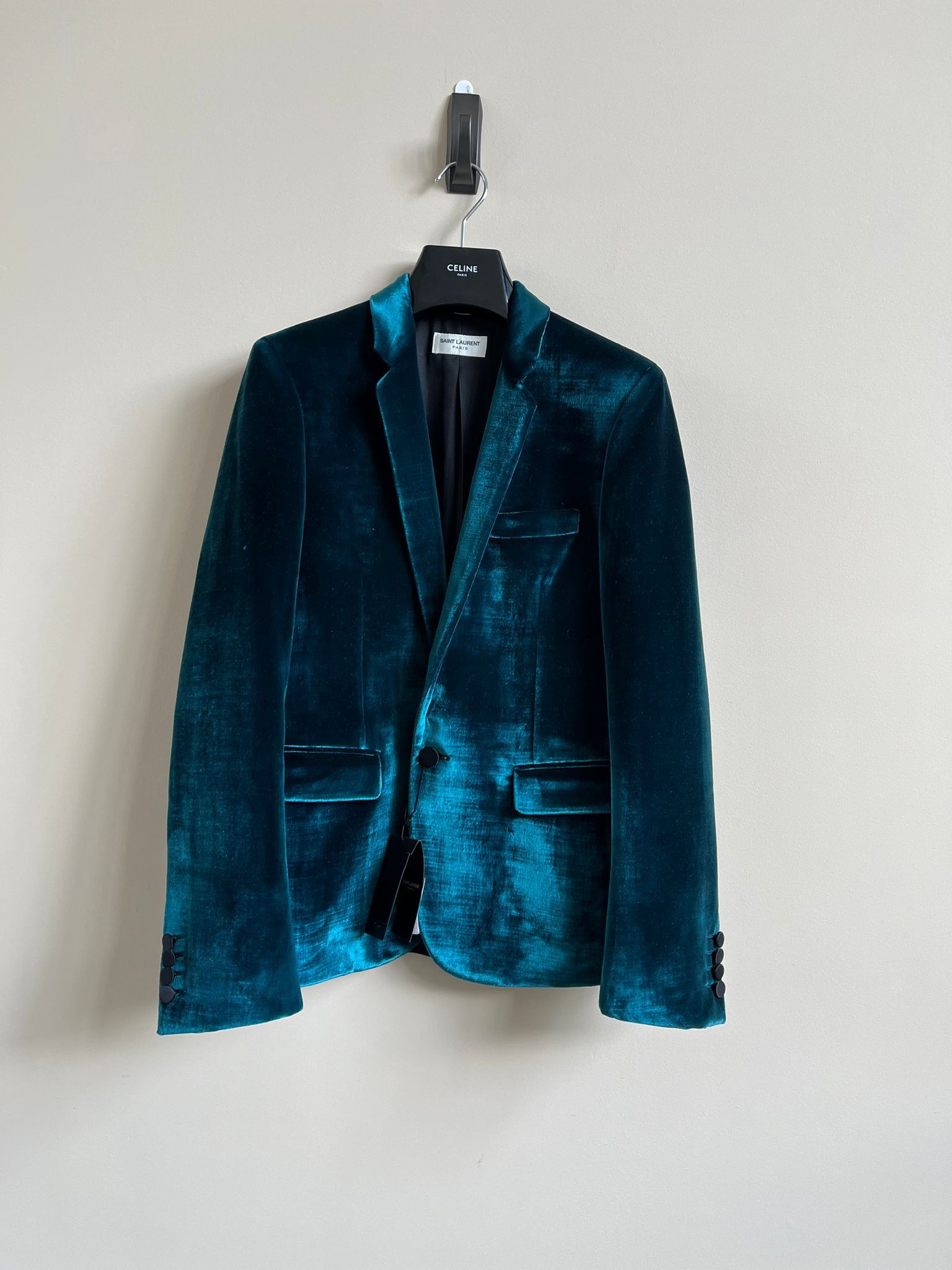 Saint Laurent Paris Velvet Jacket in Blue color Size US S / EU 44-46 / 1 - 1 Thumbnail