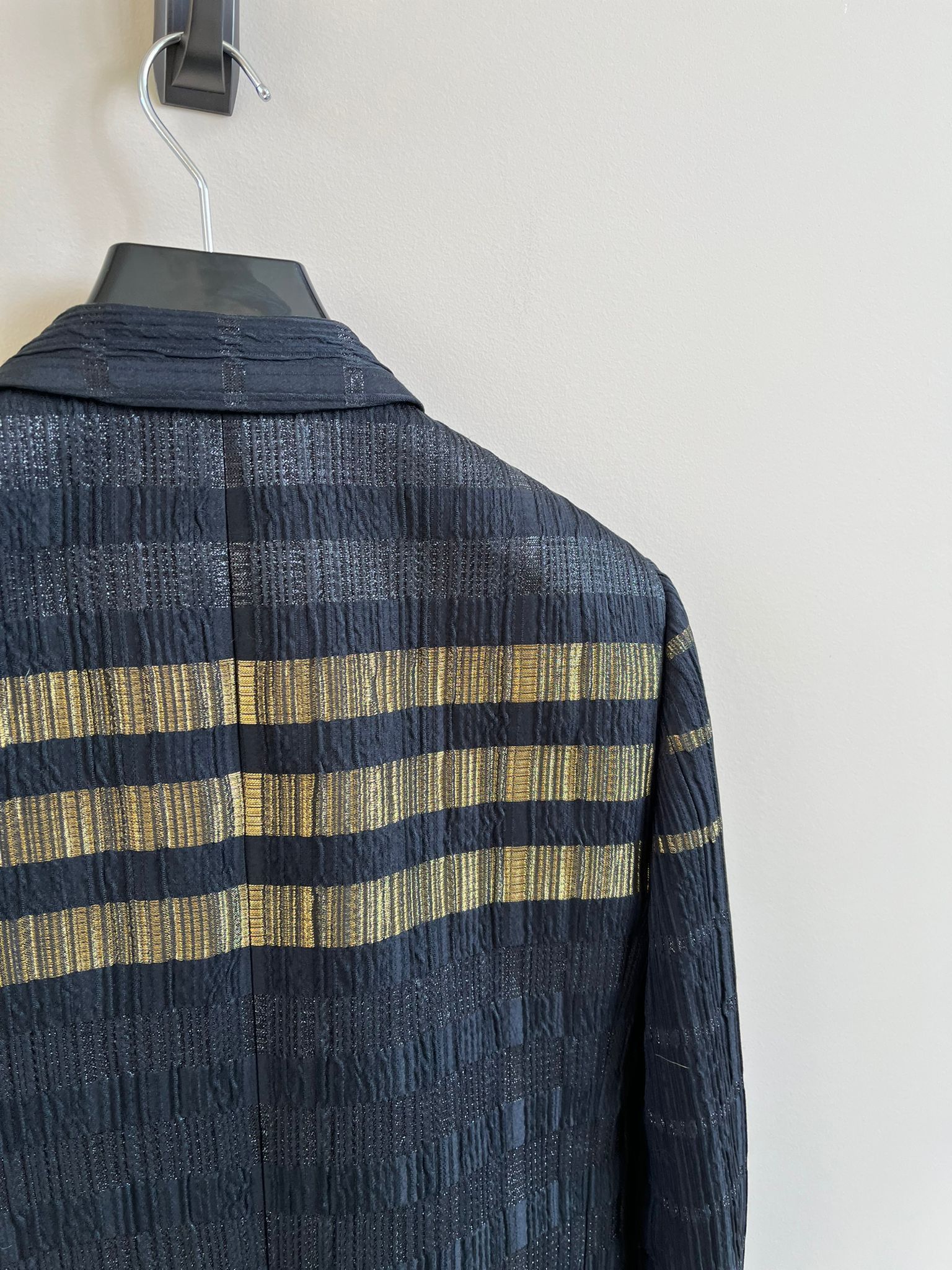 Saint Laurent Paris Blazer Coat in Noir with Golden Lines on Front Size US M / EU 48-50 / 2 - 13 Thumbnail