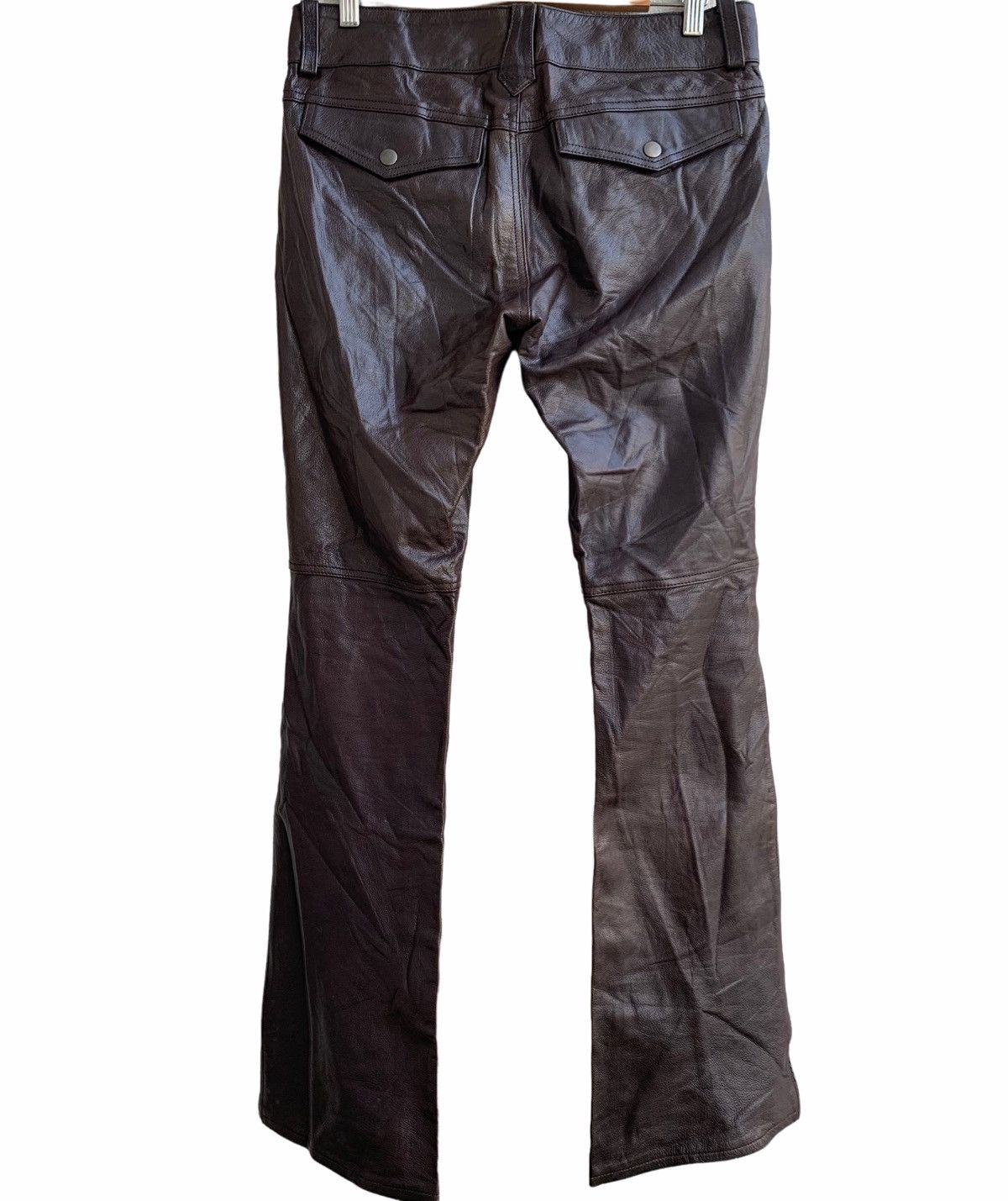 Genuine Leather Vintage Custom Culture Genuine Leather Biker Flare Pants Size US 31 - 5 Thumbnail