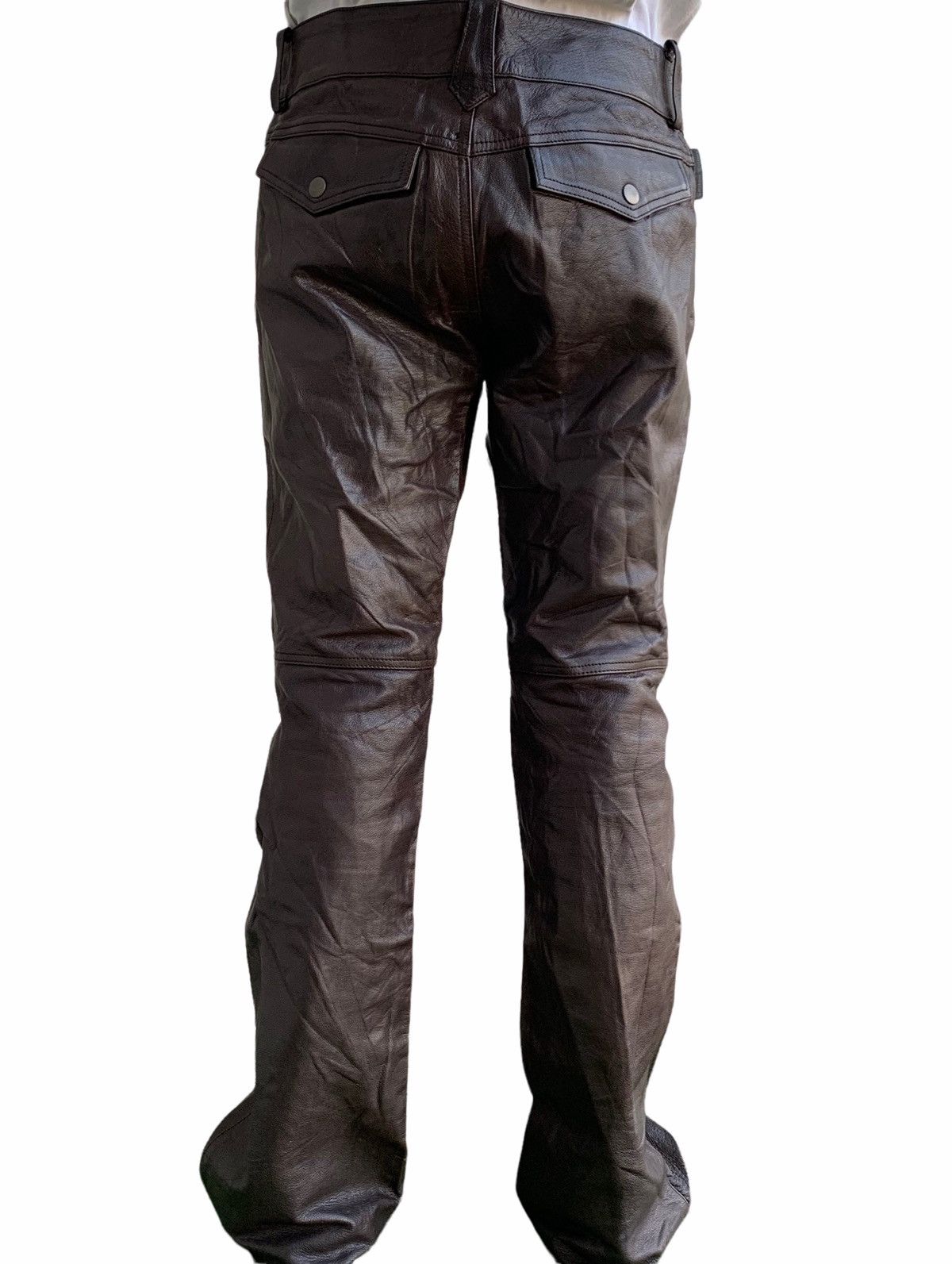 Genuine Leather Vintage Custom Culture Genuine Leather Biker Flare Pants Size US 31 - 2 Thumbnail