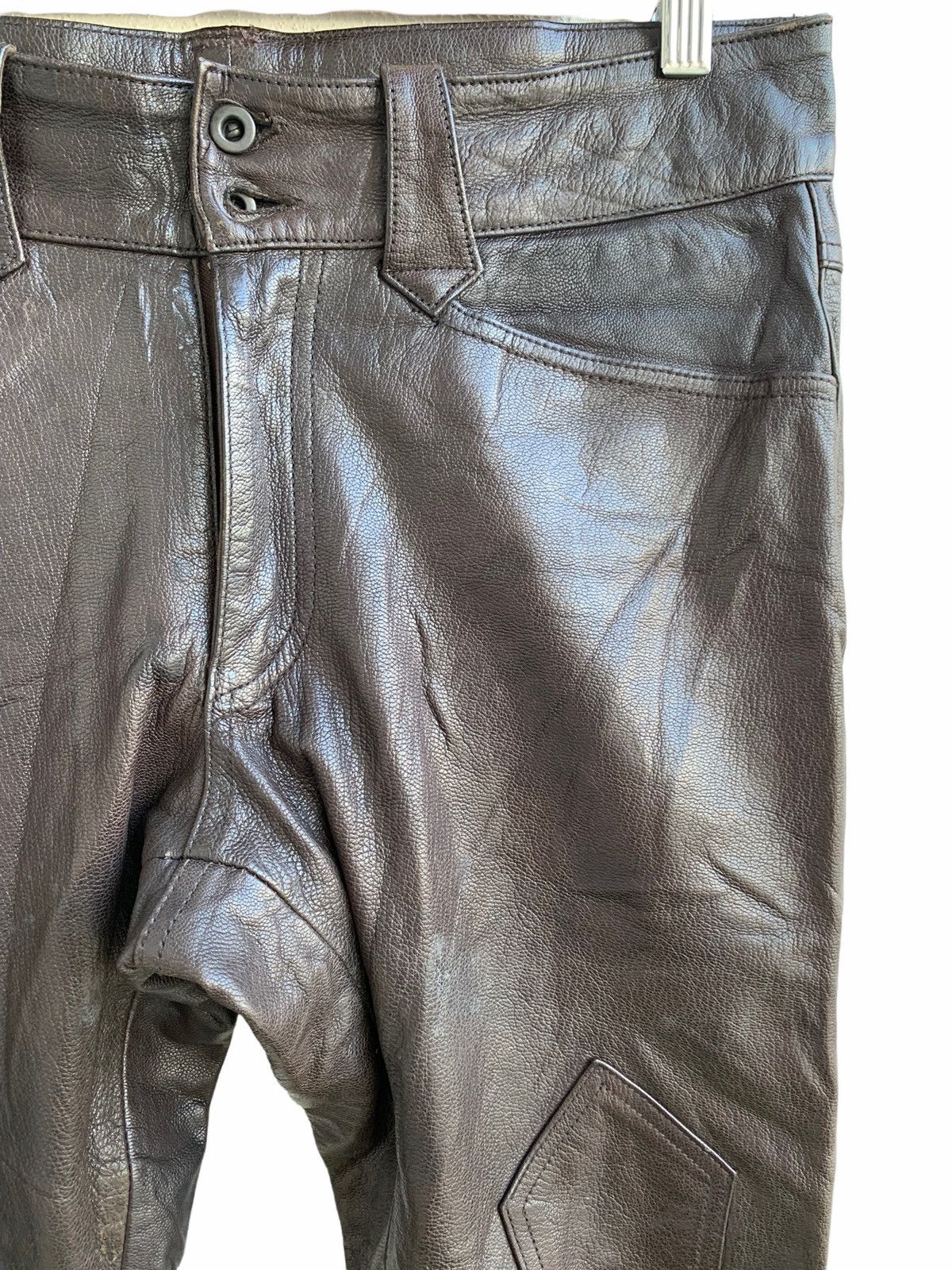 Genuine Leather Vintage Custom Culture Genuine Leather Biker Flare Pants Size US 31 - 10 Thumbnail