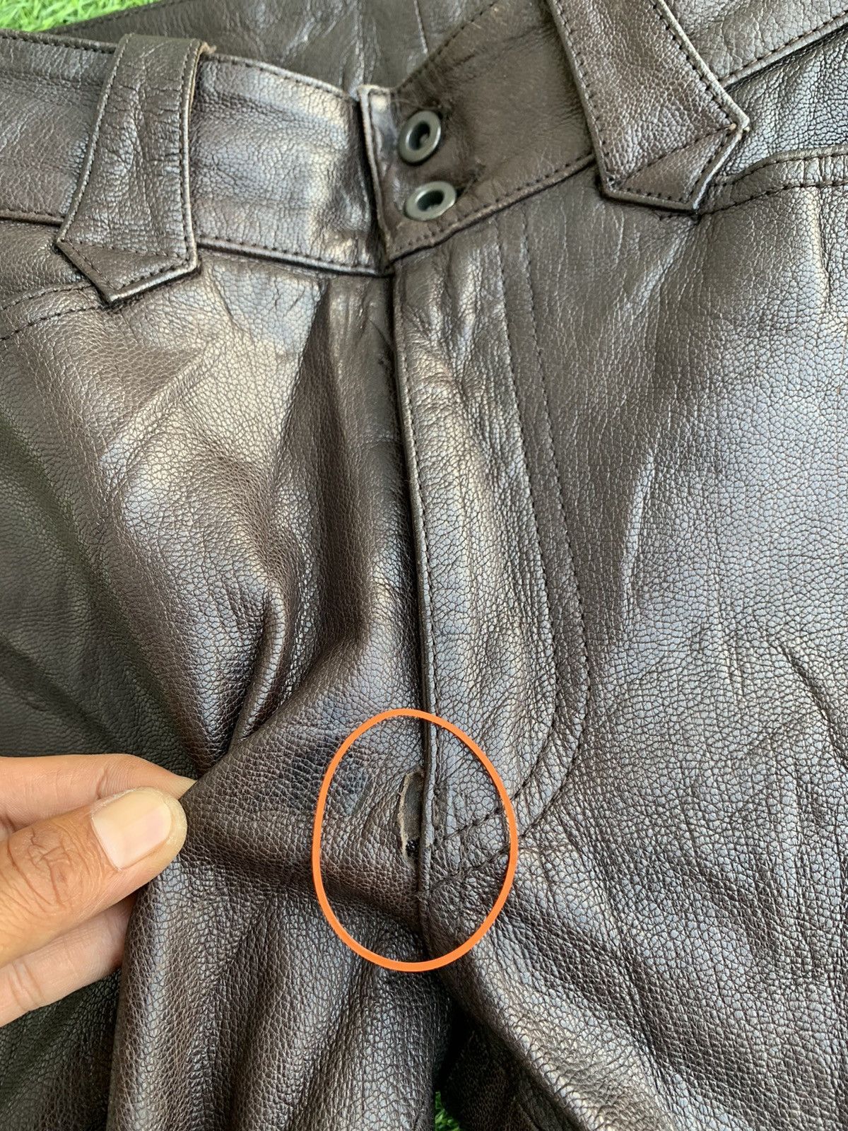 Genuine Leather Vintage Custom Culture Genuine Leather Biker Flare Pants Size US 31 - 14 Thumbnail