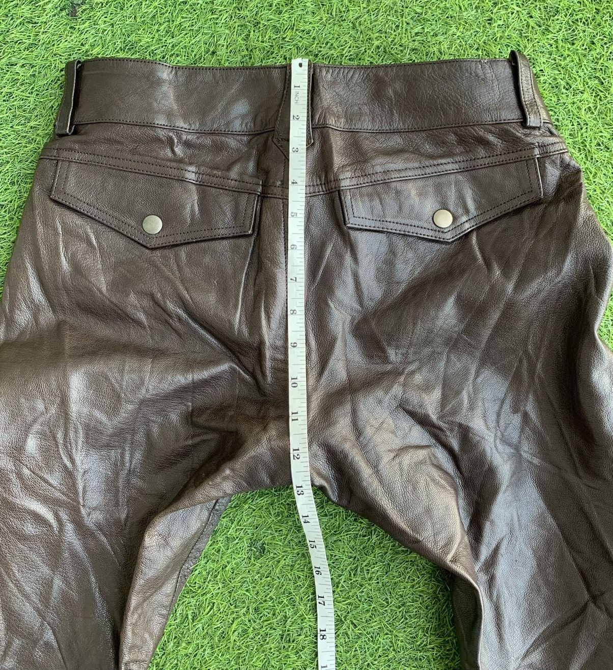 Genuine Leather Vintage Custom Culture Genuine Leather Biker Flare Pants Size US 31 - 16 Thumbnail